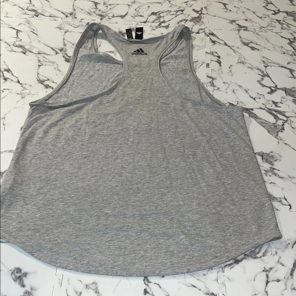 Adidas Gray Sleeveless Racerback Tank Top - Picture 4 of 6
